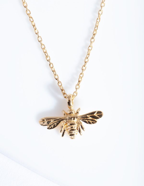 Gold Plated Sterling Silver Bee Necklace Cheap - Image 5