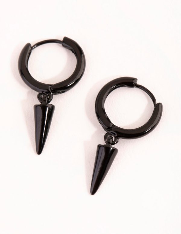 Matte Spike Huggie Earrings on Sale