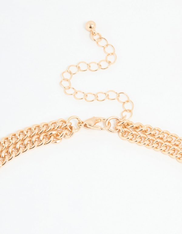 Gold Mixed Metal Coin Layered Necklace Sale - Image 3