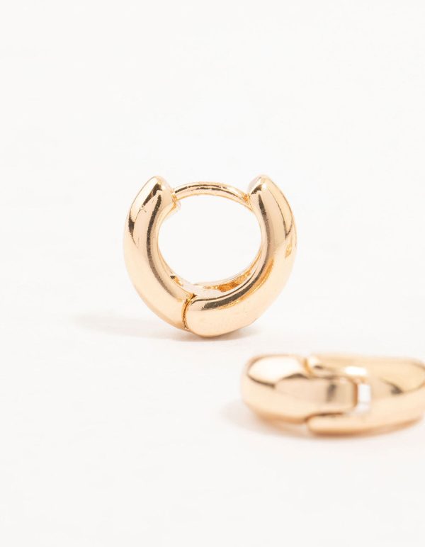 Gold Cubic Zirconia Oval Huggie Earrings 3-Pack Fashion - Image 2
