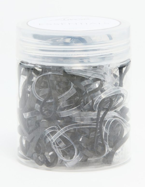 Black & Clear Elastic Hair Ties 300-Pack Supply