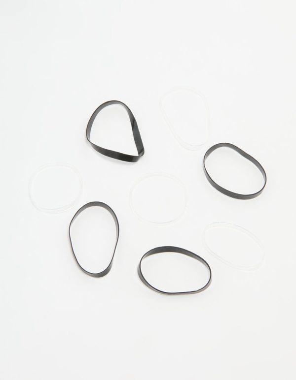 Black & Clear Elastic Hair Ties 300-Pack Supply - Image 3
