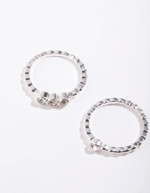 Silver Dotted Ring Stack Discount - Image 5