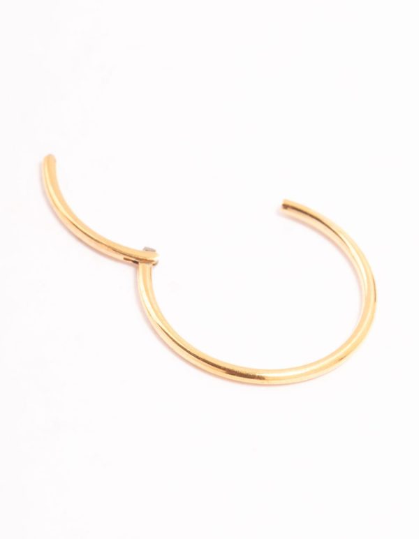 Gold Plated Titanium Plain Clicker Ring Online Sale - Image 2