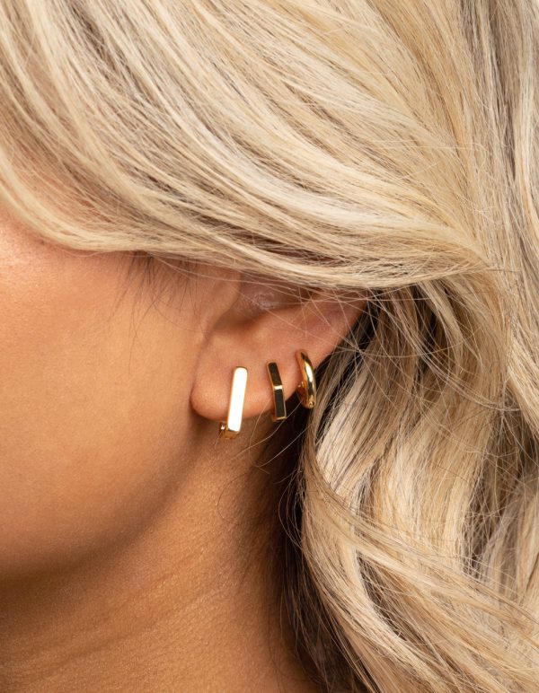 Gold Plated  Hexagon Earrings 6-Pack Sale - Image 2