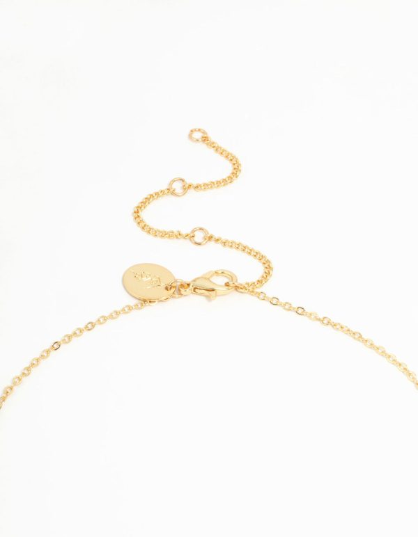 Gold Plated Cubic Zirconia Oval Cross Necklace Online Sale - Image 3