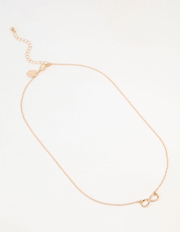 Gold Diamante Infinity Necklace Discount - Image 2