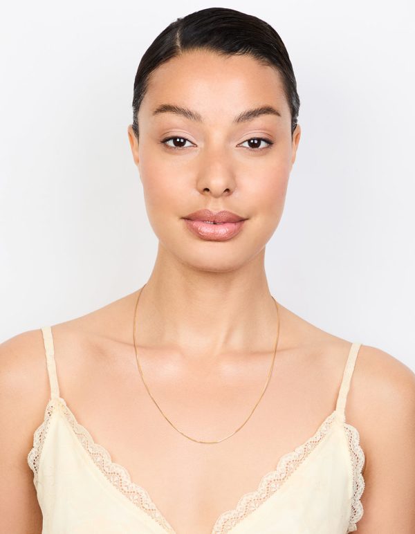 Gold Plated Sterling Silver Box Link Adjustable Necklace Sale - Image 3