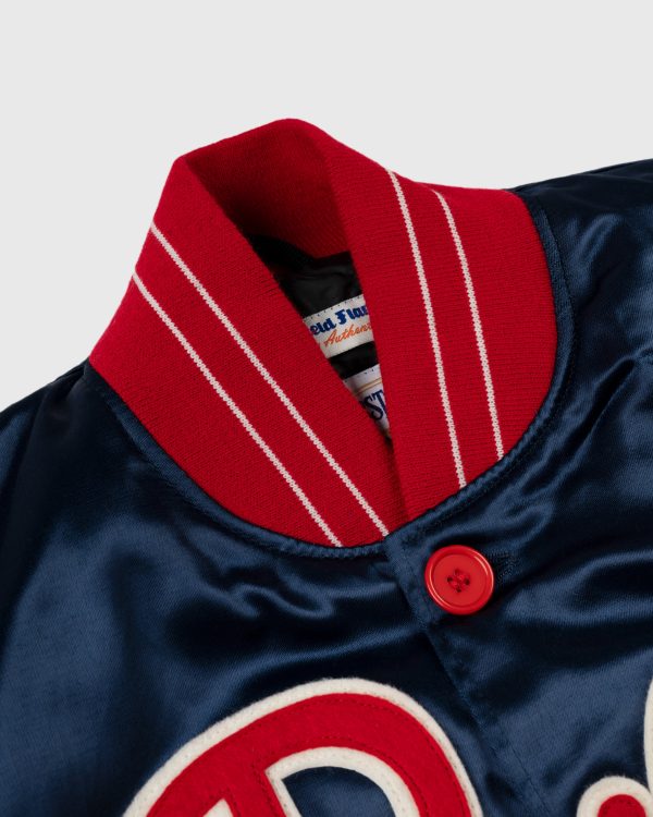 Philadelphia Phillies 1937 Authentic All Satin Varsity Jacket Hot on Sale - Image 2