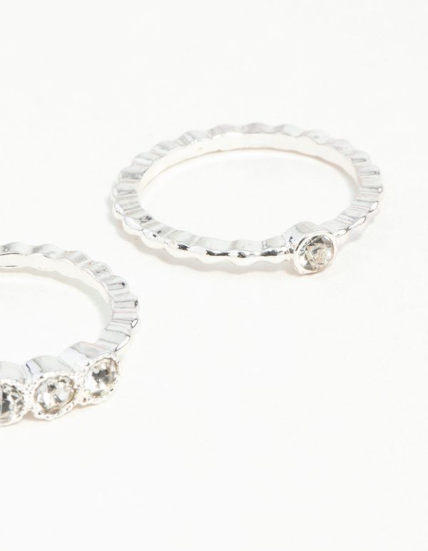 Silver Dotted Ring Stack Discount - Image 3