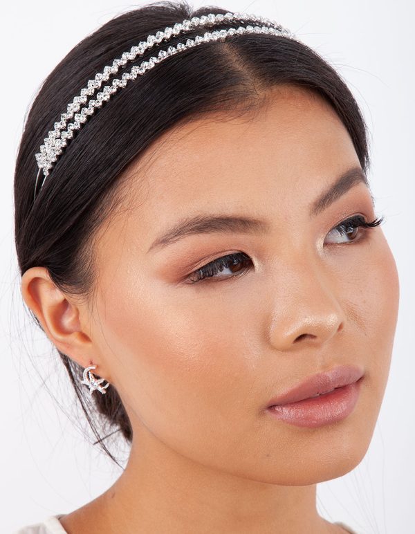 Diamante Double Row Zig Zag Headband Cheap