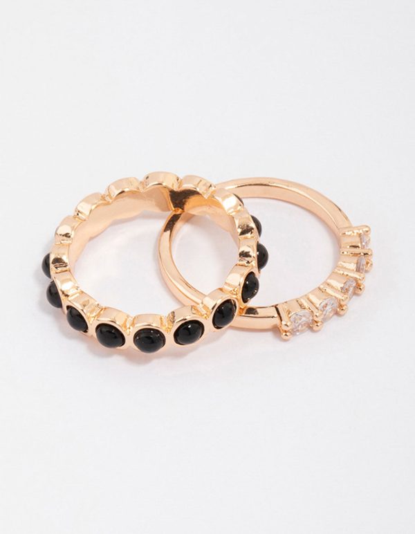 Gold Rounded Band Stacking Rings Supply - Image 2