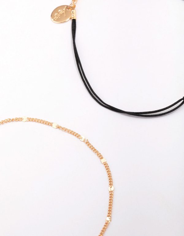 Gold Evil Eye Chain Anklet 3-Pack Online now - Image 2