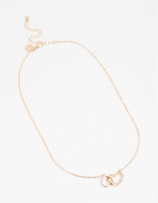 Gold Diamante Heart Link Necklace Supply - Image 2