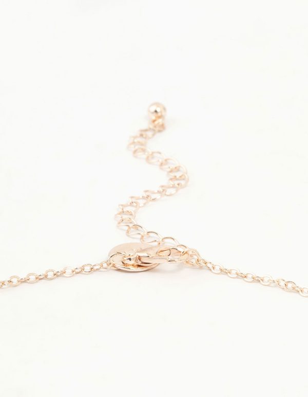 Gold Diamante Butterfly Drop Charm Necklace Sale - Image 5