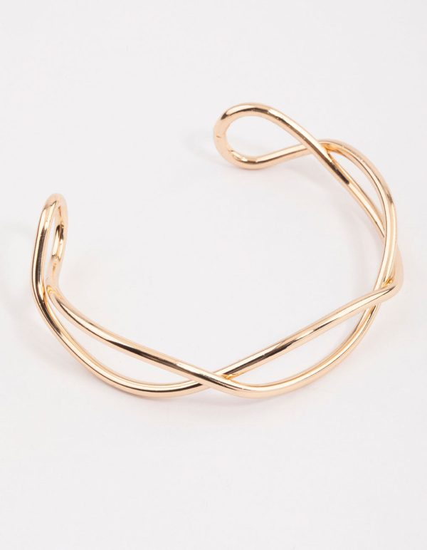 Gold Interwoven Wrist Cuff For Sale