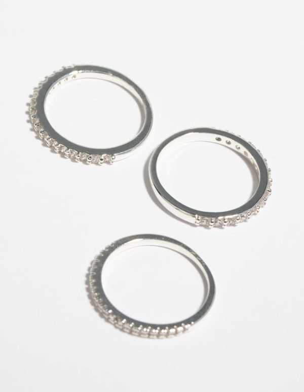 Silver Cubic Zirconia Fine Ring Stack Cheap - Image 3
