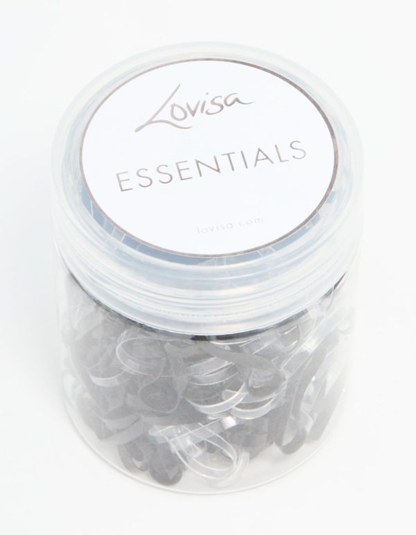 Black & Clear Elastic Hair Ties 300-Pack Supply - Image 2
