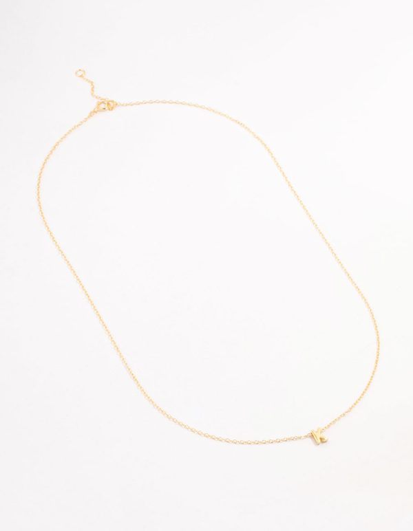 Gold Plated Sterling Silver Initial K Necklace Online now - Image 2