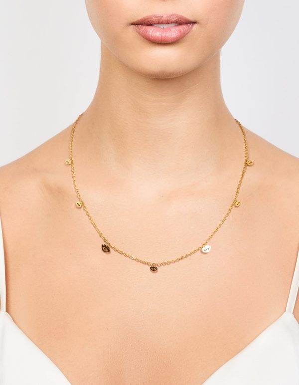 Waterproof Gold Plated Stainless Steel Evil Eye Charms Necklace Discount - Image 2