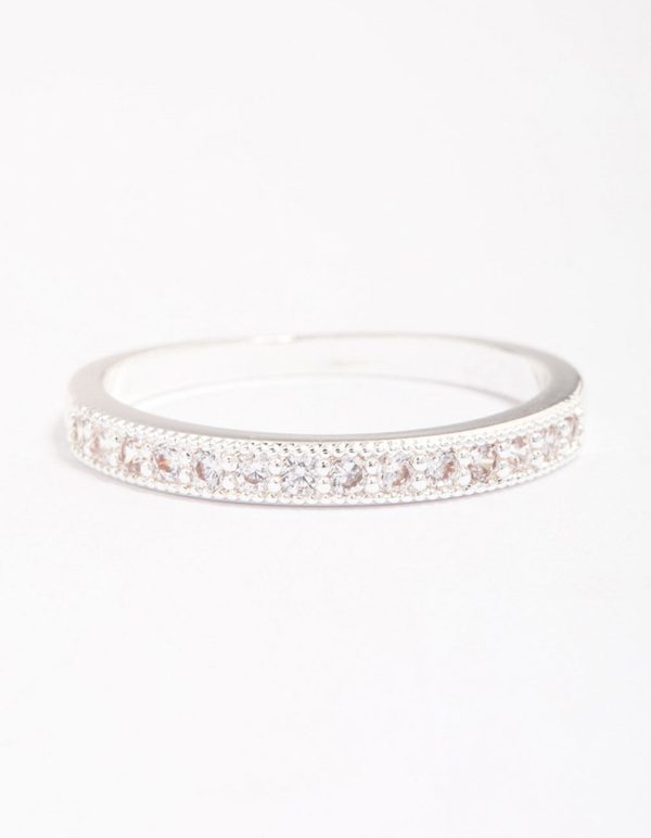 Silver Plated Cubic Zirconia Round Stone Ring Pack Cheap - Image 3