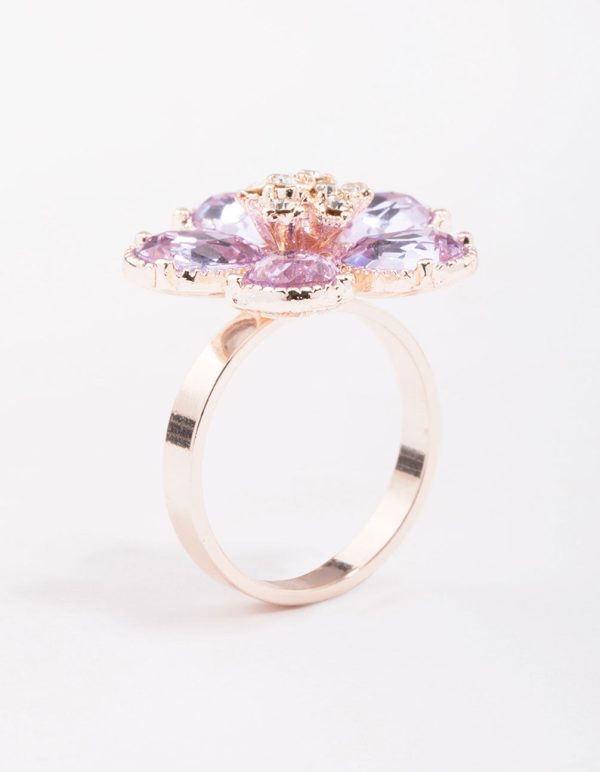 Rose Gold Lilac Flower Petal Ring Hot on Sale - Image 2