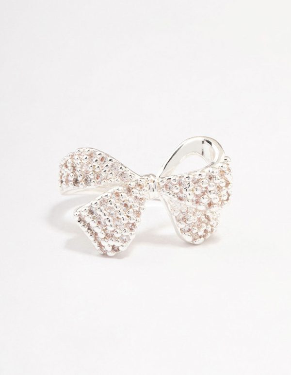 Silver Plated Precious Bow Ring Hot on Sale - Image 3