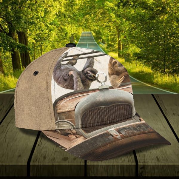 Personalized Sloth Classic Cap, Personalized Gift for Sloth Lovers - CP735PS Online - Image 3