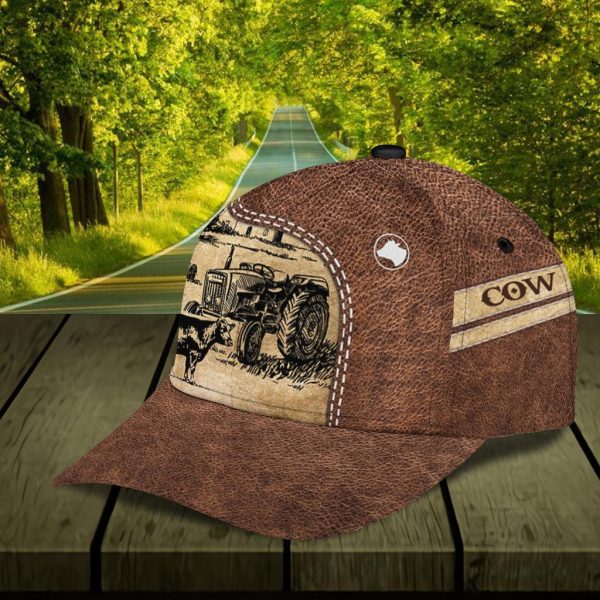 Personalized Cow Classic Cap, Personalized Gift for Farmers, Cow Lovers, Chicken Lovers - CP798PS Online now - Image 5