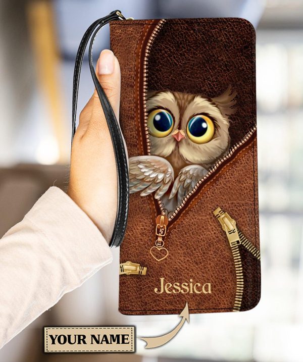 Personalized Owl Clutch Purse, Personalized Gift for Owl Lovers - PU533PS Discount