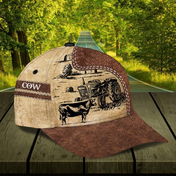 Personalized Cow Classic Cap, Personalized Gift for Farmers, Cow Lovers, Chicken Lovers - CP798PS Online now - Image 3