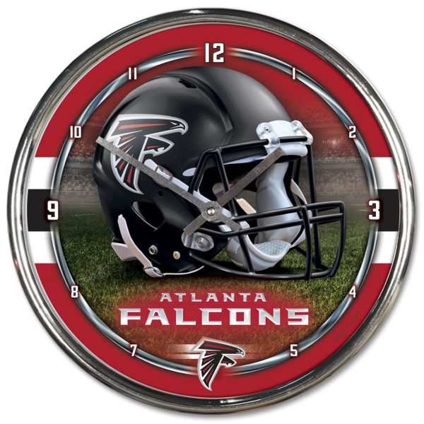 Atlanta Falcons Round Chrome Wall Clock Supply